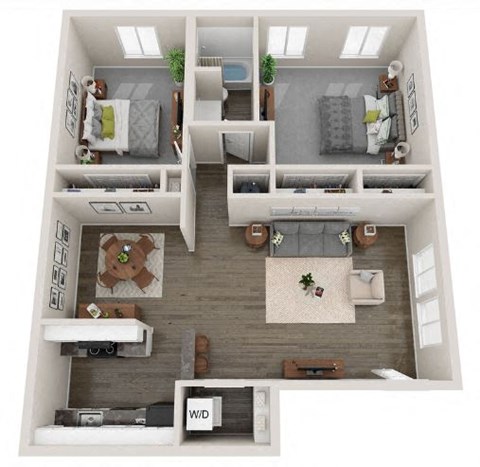 a floor plan of a one bedroom apartment